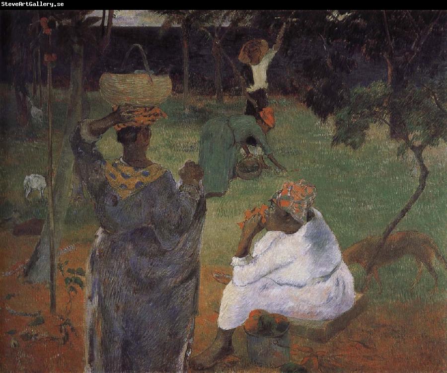Paul Gauguin Mining mango woman